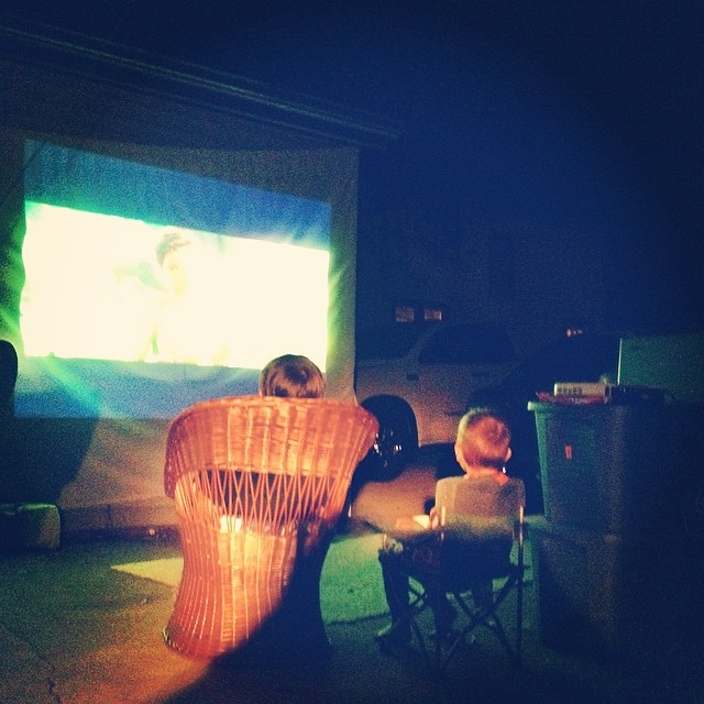 outdoor movie projection