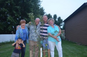 ted, liz, gayle, ethan and Taj - Ted's 70th birthday