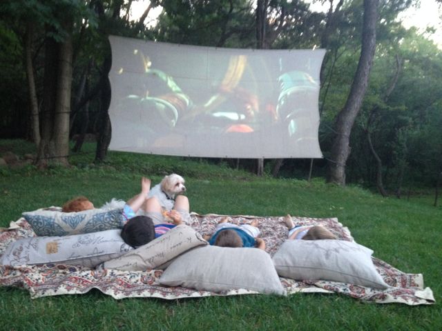 outdoor movie projection