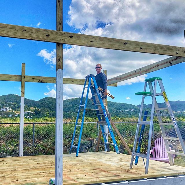 Ethan the Builder on our new #glampingpad. Soon, we can host visitors!