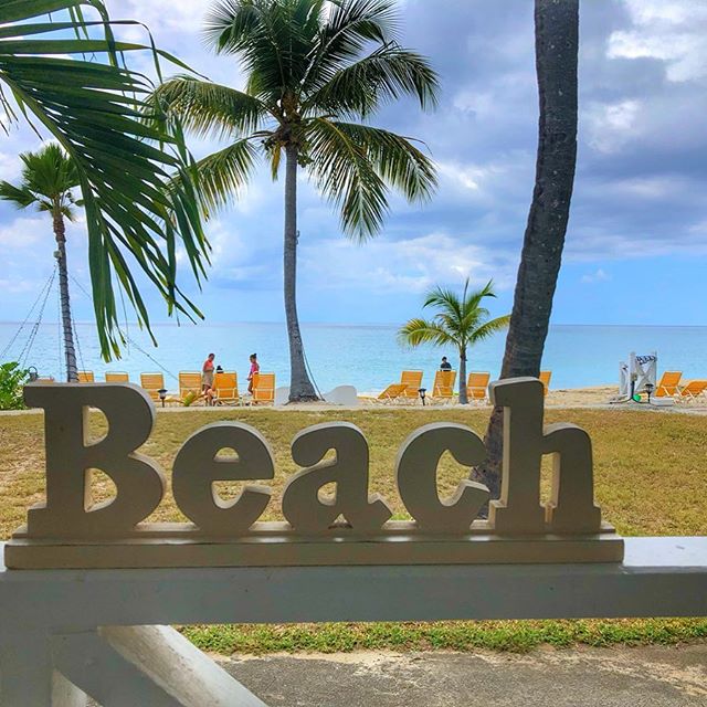 Beach sign St Croix US Virgin Islands Caribbean