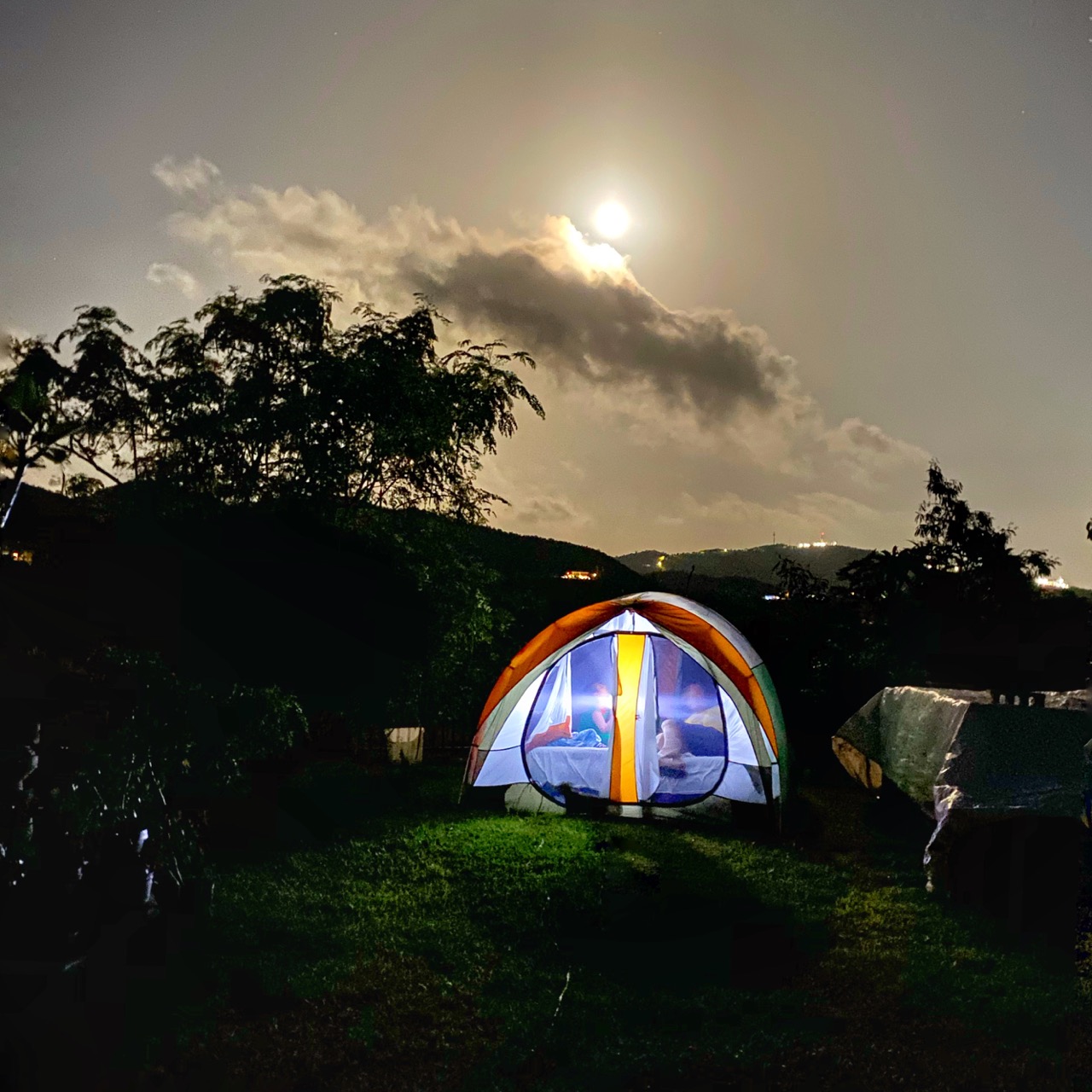 backyard tent camping